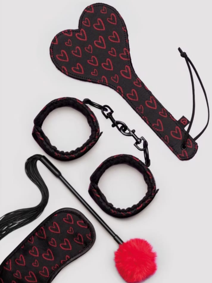 Lovehoney Heart Print Bondage Kit (4 pieces)